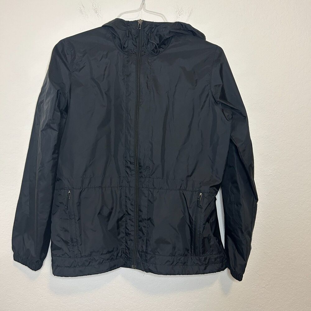 Columbia Lightweight Hooded Windbreaker Black Sz Medium